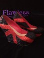 Black and Red Wedge Shoes